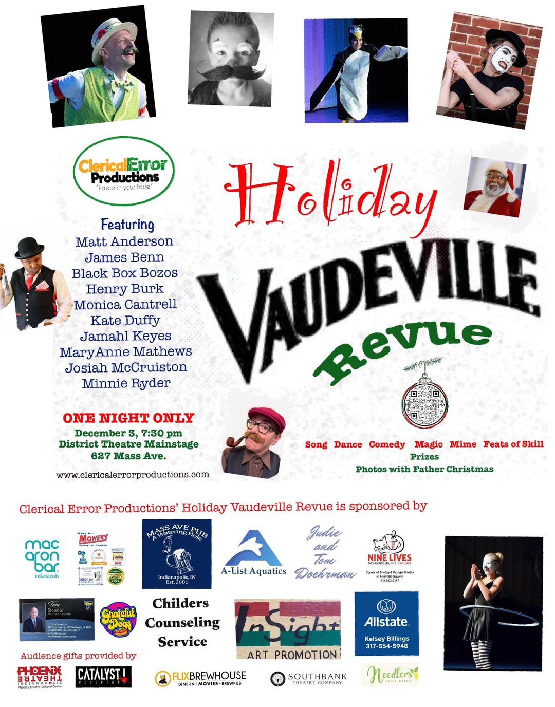 Holiday Vaudeville Show Downtown Indianapolis Indiana