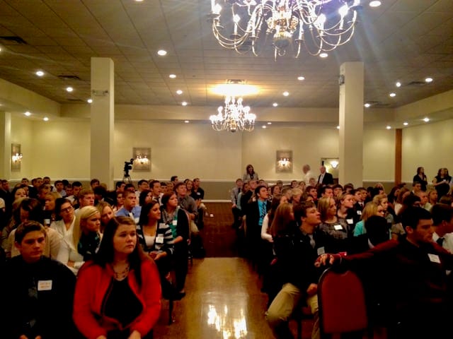 Indianapolis youth motivational speaker Jamahl Keyes presenting at DECA regional event conference