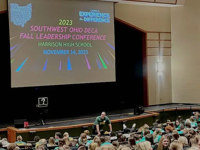 Motivational Youth Speaker Jamahl Keyes delivering keynote presentations at the DECA Ohio Regional Convention and the Regional J.A.G. Conference at the JW Marriott Downtown Indianapolis.