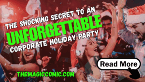 “The Magic Comic – Jamahl Keyes performing comedy magic for a corporate holiday party in Indianapolis.”