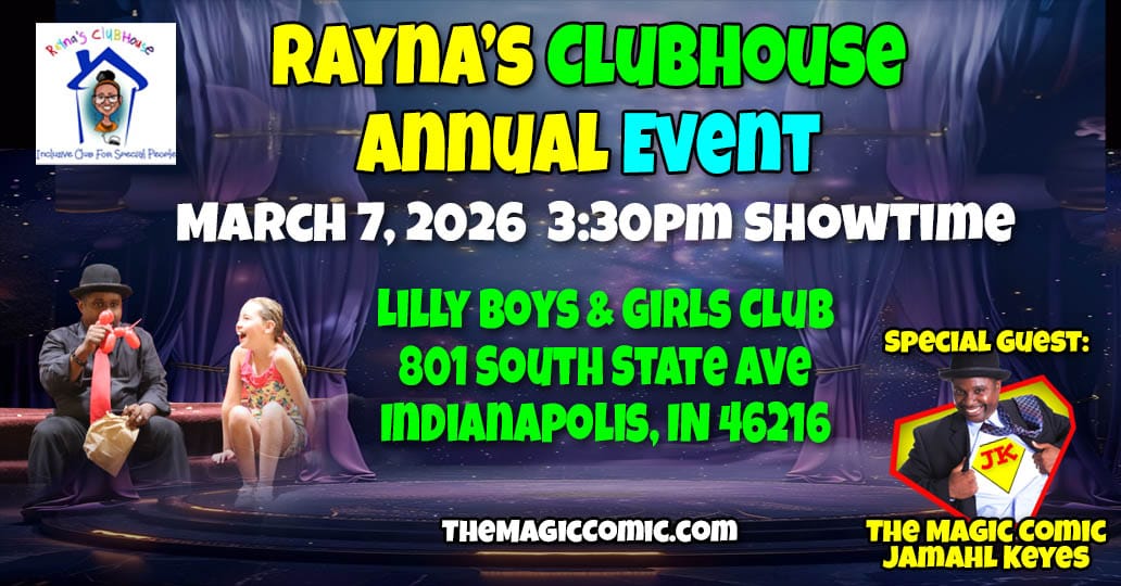 Jamahl Keyes The Magic Comic performing at the Lilly Boys & Girls Club in Indianapolis