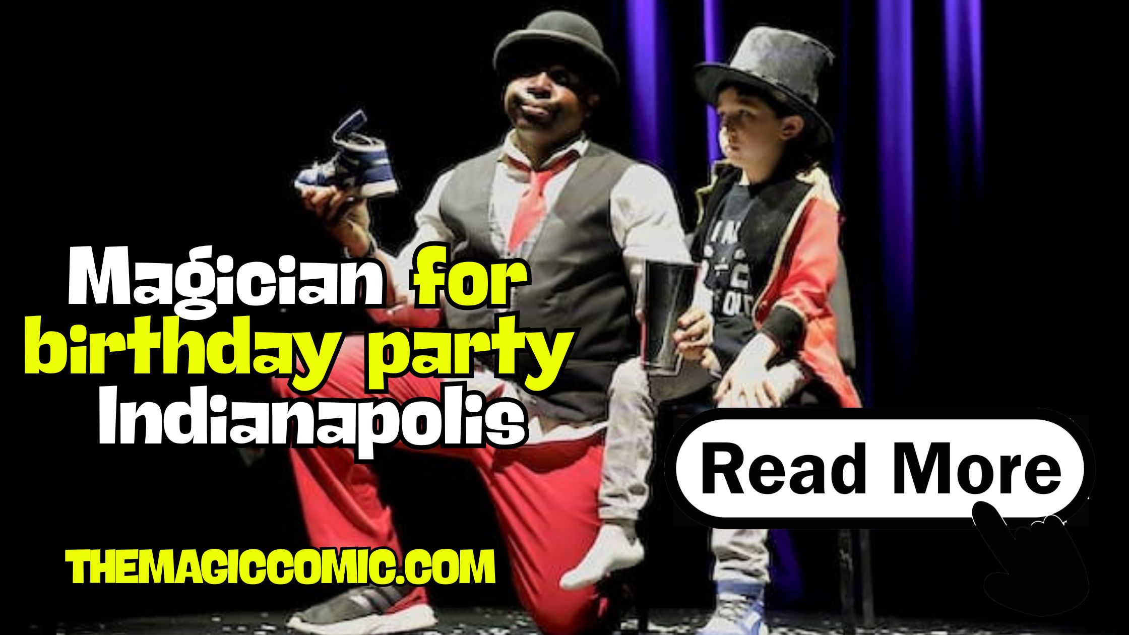 Indianapolis birthday party magician Jamahl Keyes performing interactive comedy magic for a crowd of teenagers and adults laughing at a milestone family celebration.